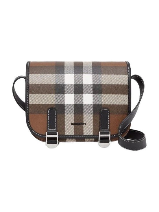 Burberry Handbags - Burberry Brown and Black Checked Messenger Bag Unisex